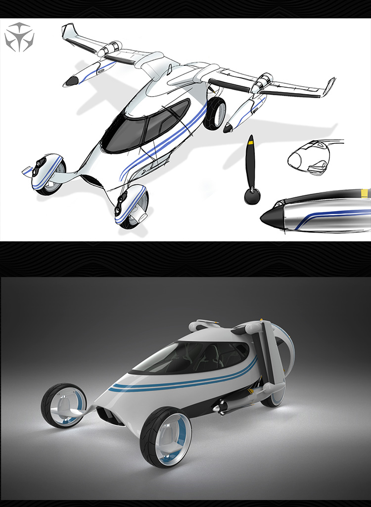陸空飛行器概念車“犀牛” 3D建模、設(shè)計(jì)流程與模型庫開發(fā)